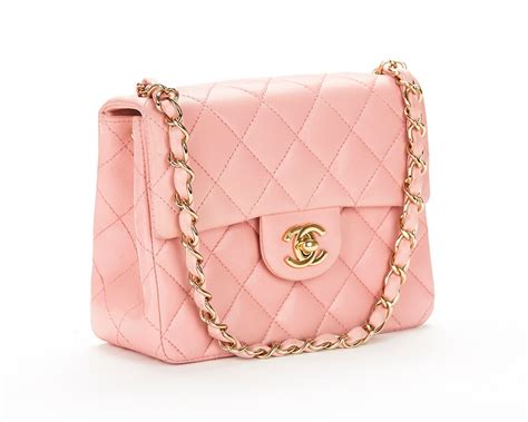 chanel pink vintage logo bag